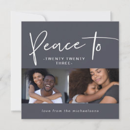 Tarjeta La paz a los 23 años. Foto de Año Nuevo