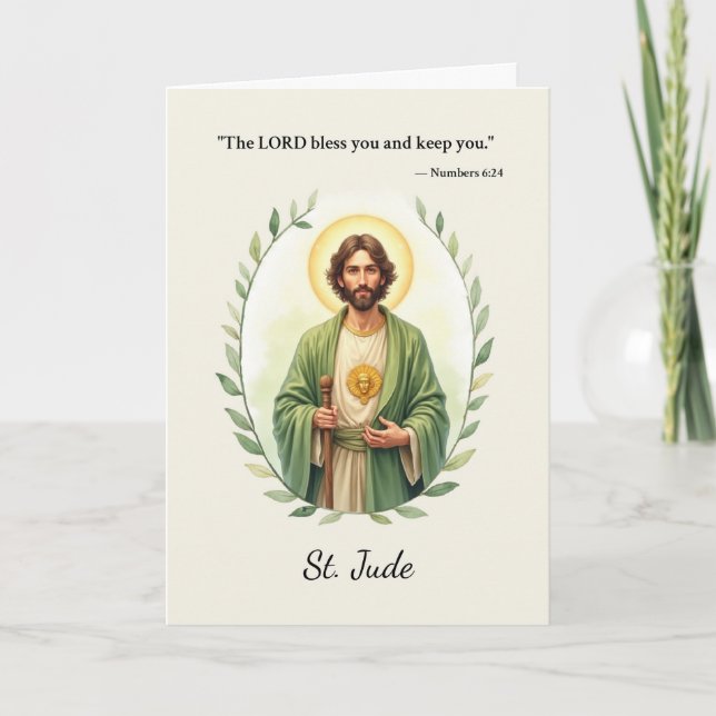 Tarjeta La paz de Dios de San Juda con las escrituras (Anverso)