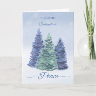 Tarjeta La paz de la abuela con los árboles del Evergreen