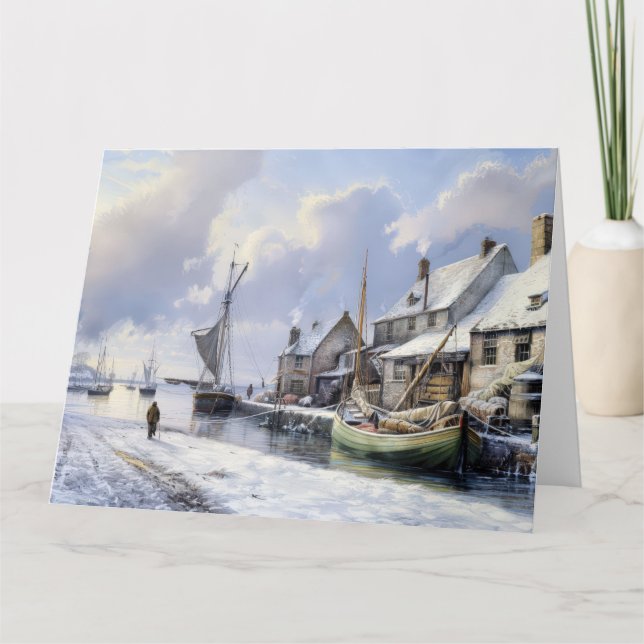 Tarjeta La paz de un invierno victoriano: saludos de Navid (Anverso)