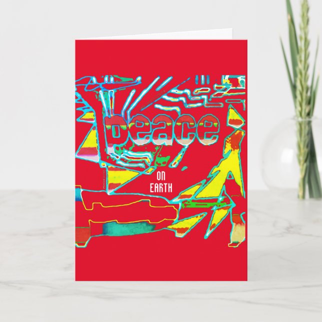 Tarjeta La paz en la tierra blanco amarillo azul en el res (Anverso)