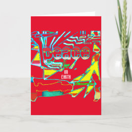 Tarjeta La paz en la tierra blanco amarillo azul en el res