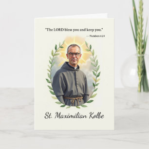 Tarjeta La paz y bendiciones de Dios de San Maximiliano Ko
