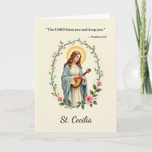 Tarjeta La paz y bendiciones de Dios de Santa Cecilia