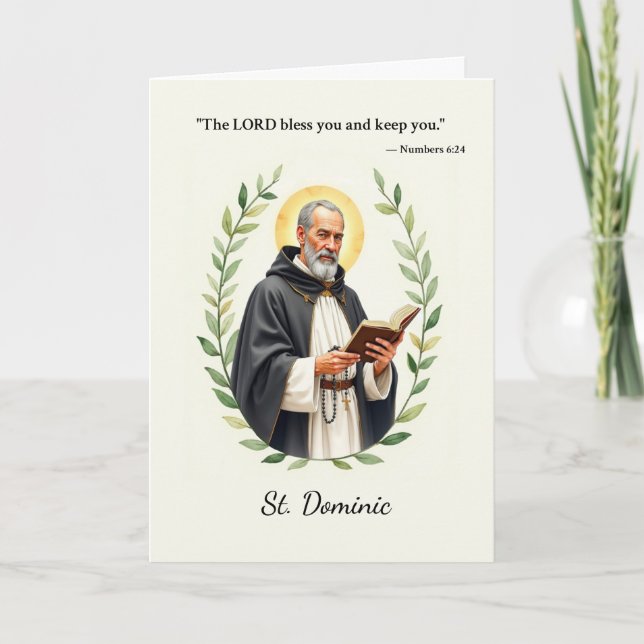 Tarjeta La paz y bendiciones de Dios de Santo Domingo (Anverso)