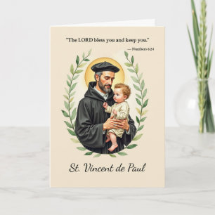 Tarjeta La paz y las bendiciones de Dios de San Vicente de