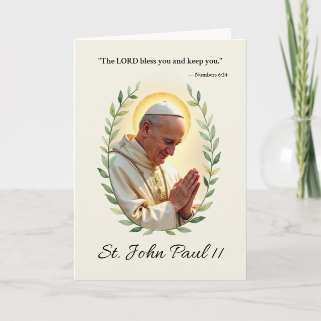 Tarjeta La paz y las bendiciones de San Juan Pablo II (Anverso)
