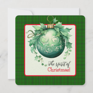 Tarjeta La pelota de los Navidades verdes