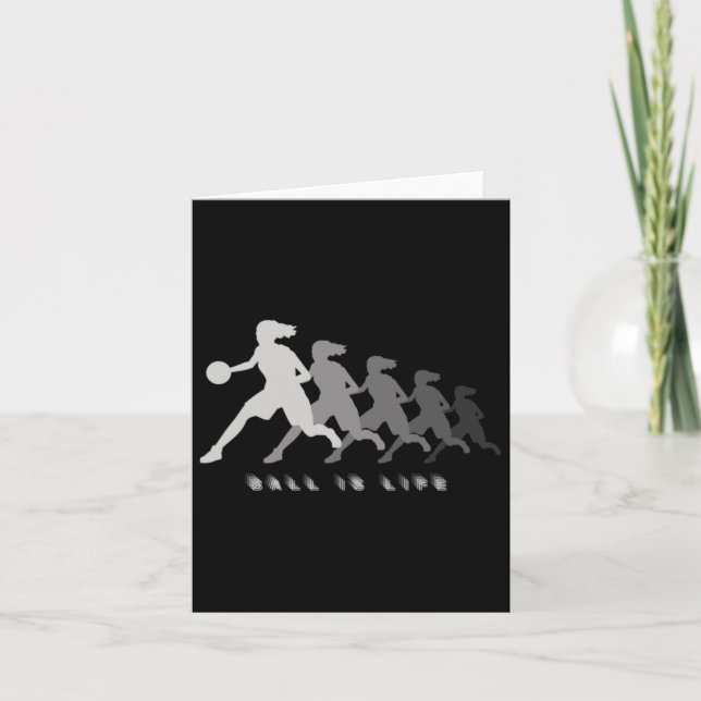 Tarjeta La pelota es vida. Regalo divertido para seres que (Anverso)