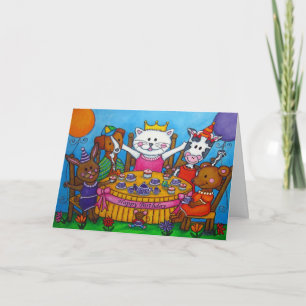 Tarjeta La pequeña carta de cumpleaños de la Fiesta de té