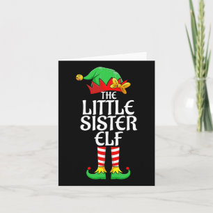 Tarjeta La pequeña hermana Elf Xmas Matching Navidad Fami