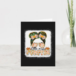 Tarjeta La pequeña Miss Calabaza Desordenada Chica Bun Cae