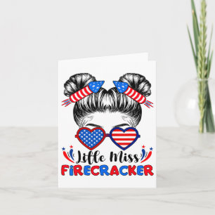 Tarjeta La Pequeña Miss Firecracker Del 4 De Julio Chicas