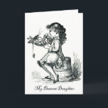 Tarjeta La pequeña Miss Muffet Dearest Daughter Birday<br><div class="desc">Una tarjeta de felicitación de cumpleaños de la hija más querida de 5" x 7" inspirada en la cosecha blanca y negra de la Pequeña Miss Muffet.</div>