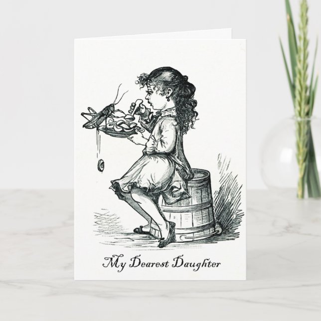 Tarjeta La pequeña Miss Muffet Dearest Daughter Birday (Anverso)
