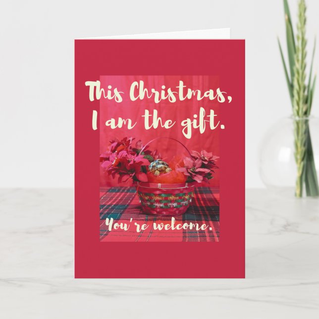 Tarjeta La pequeña pequeña Sulcata Tortoise en la cesta de (Anverso)