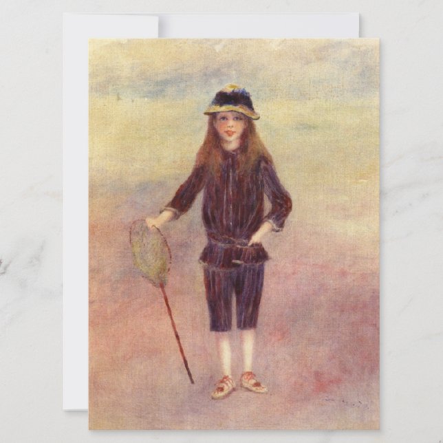 Tarjeta La pequeña pescadora (de Pierre-August Renoir) (Anverso)