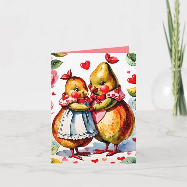 Tarjeta La Perfecta Pear: Punny Valentine Card (Anverso)