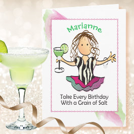 Tarjeta La Personalizado Margarita Divertida Diciendo Cump