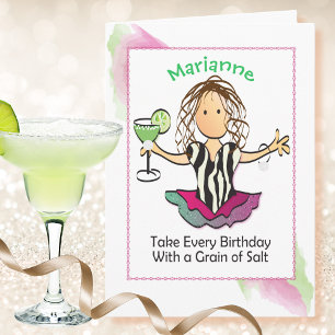 Tarjeta La Personalizado Margarita Divertida Diciendo Cump