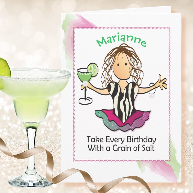 Tarjeta La Personalizado Margarita Divertida Diciendo Cump (Subido por el creador)