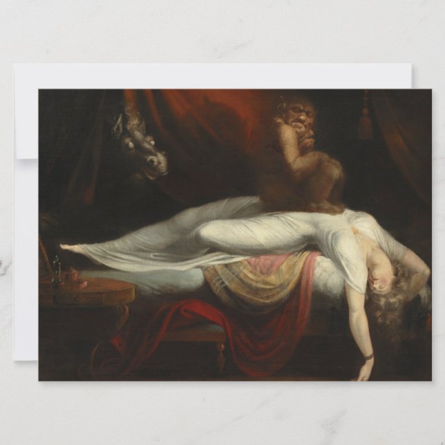 Tarjeta La Pesadilla (por Henry Fuseli) (Anverso)