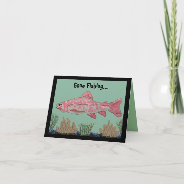 Tarjeta La pesca sin destino para el día del padre (Anverso)