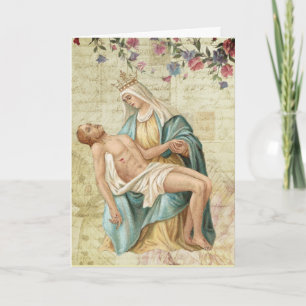 Tarjeta La Piedad María y Jesús Religioso Cristiano