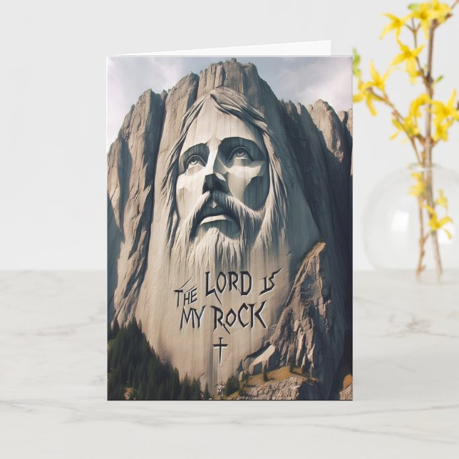 Tarjeta La piedra tallada salvador El Señor es mi piedra (flor amarilla)