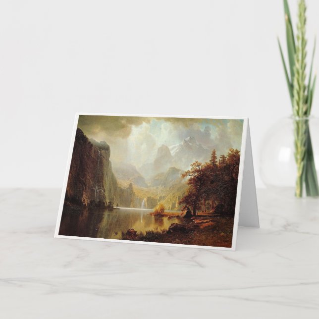 Tarjeta La pintura de Albert Bierstadt, en las montañas de (Anverso)