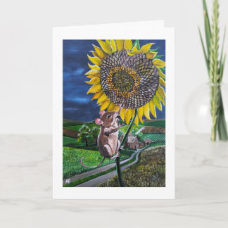 Tarjeta La pintura de la cumbre del girasol de Alfred Fox