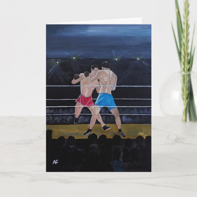 Tarjeta La pintura de los boxeadores de Alfred Fox (Anverso)