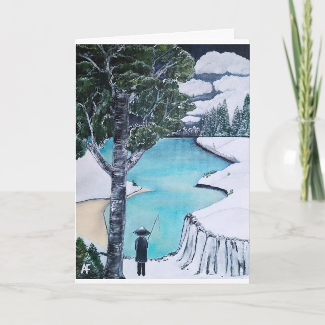 Tarjeta La pintura de pescadores de Alfred Fox (Anverso)