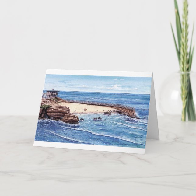 TARJETA LA PISCINA CON SEALSL, LA JOLLA, CALIFORNIA DE LOS (Anverso)