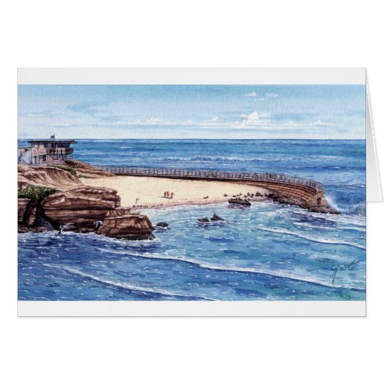 TARJETA LA PISCINA CON SEALSL, LA JOLLA, CALIFORNIA DE LOS