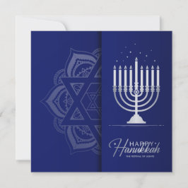 Tarjeta La plata Menora y las estrellas de David Feliz Han