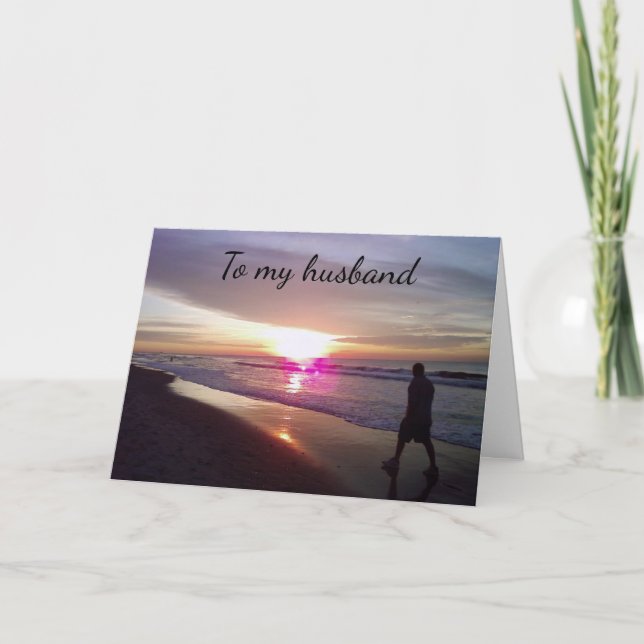 TARJETA ***LA PLAYA DE CUMPLEAÑOS DEL MARIDO*** Y AMOR POR (Anverso)
