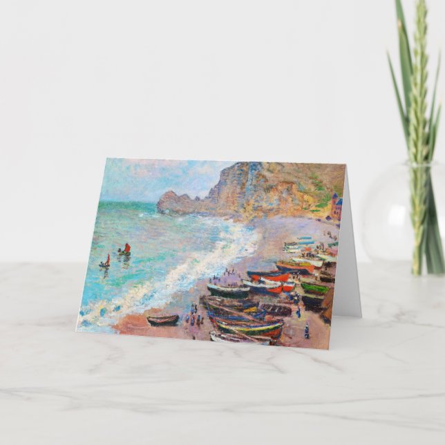 Tarjeta La playa del Etretat Claude Monet (Anverso)