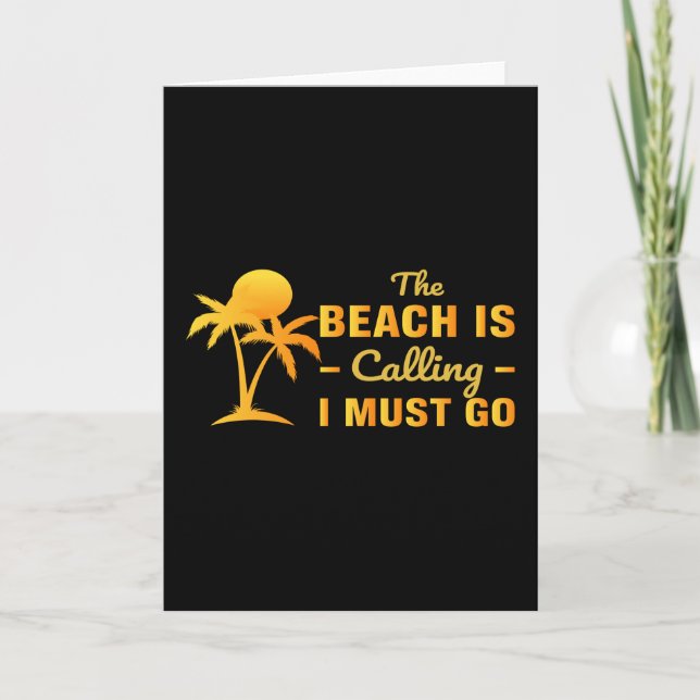 Tarjeta La playa está llamando y debo ir (Anverso)