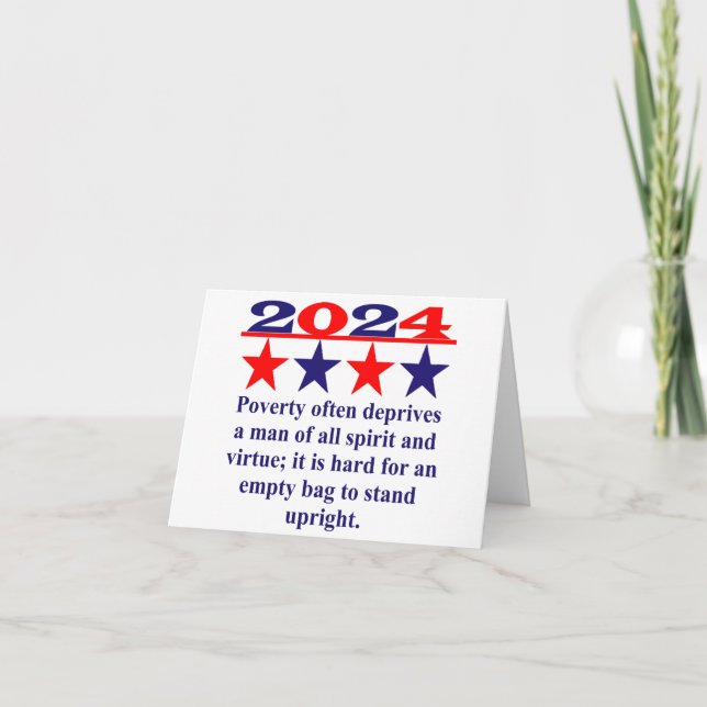 Tarjeta La Pobreza A Menudo Privaba A Un Hombre - Cita Pol (Anverso)