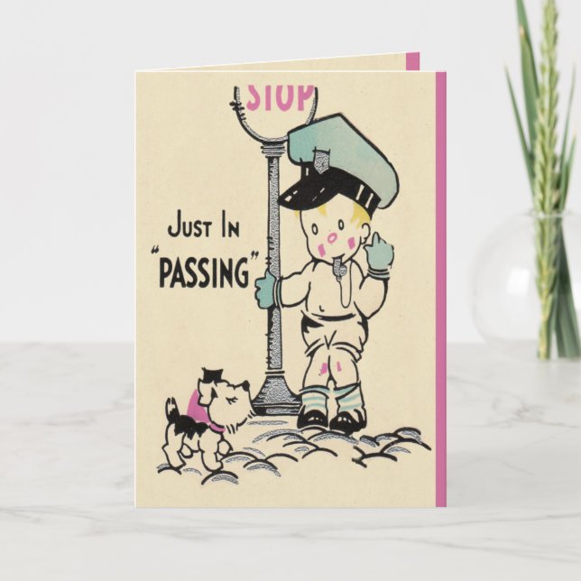 Tarjeta La policía del cumpleaños carda (Anverso)