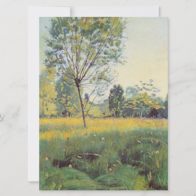 Tarjeta La pradera dorada (por Ferdinand Hodler) (Anverso)