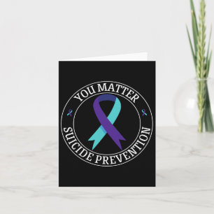 Tarjeta La prevención del suicidio Verde azulado y morado 