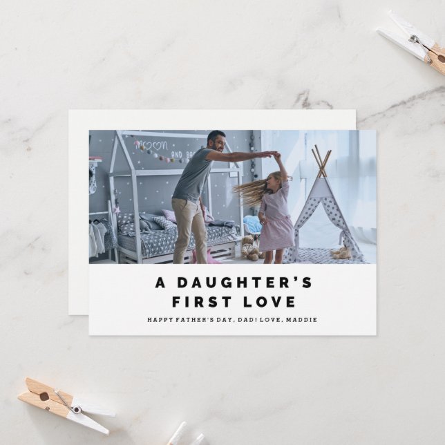 Tarjeta La primera carta de amor del padre de una hija (Anverso/Reverso In Situ)