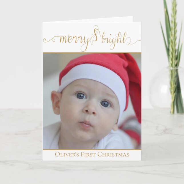 Tarjeta La primera foto de un bebé de Navidad (Anverso)
