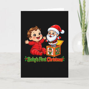 Tarjeta La primera Navidad del bebé Jack-in-the-Box