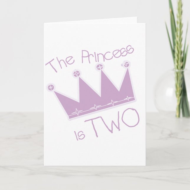 Tarjeta La princesa corona camisetas y regalos de cumpleañ (Anverso)