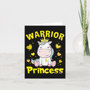 Tarjeta La princesa guerrera de unicornio advierte del cán