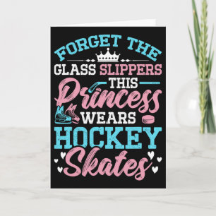 Tarjeta La princesa usa patines de hockey amante del hocke