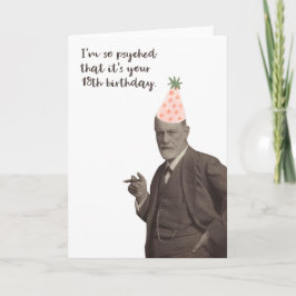 Tarjeta La psicología del cumpleaños número 18 de Freud Gr